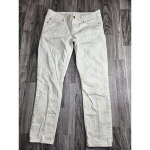 Gap 1969 Jeans Womens 30 White Light Beige Floral Print Always Skinny Pants